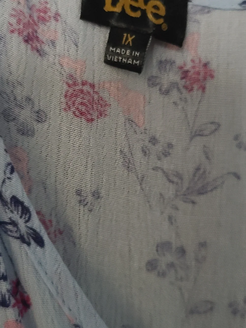Lee Light Blue Floral Tiered Top with Pink Accents